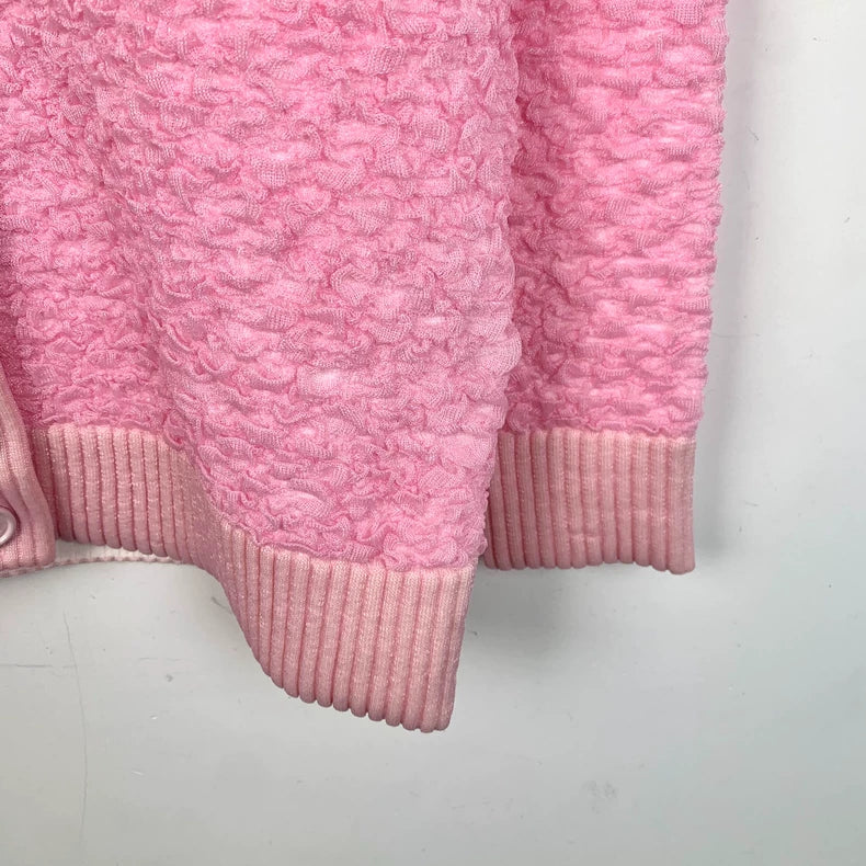 Pink Fendi Textured Cardigan Sweater