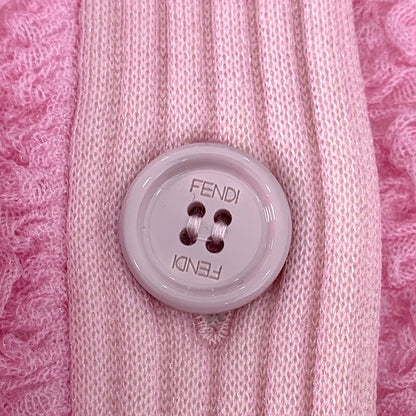 Pink Fendi Textured Cardigan Sweater