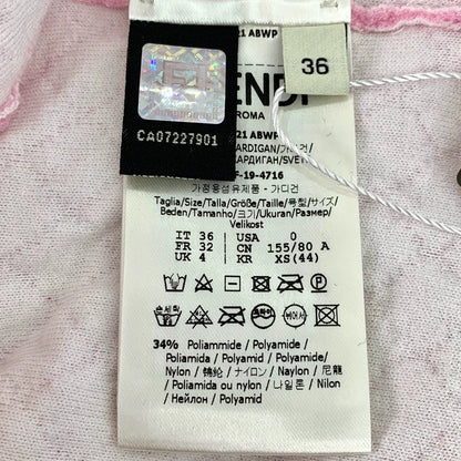 Pink Fendi Textured Cardigan Sweater