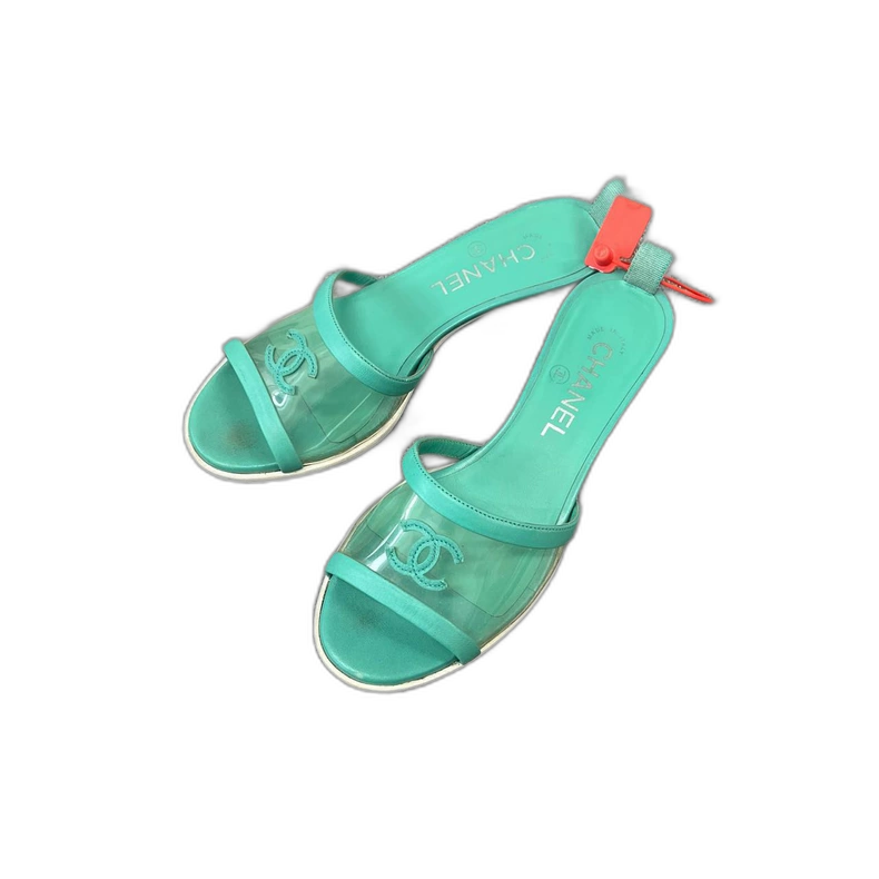 Chanel Green High Heel Sandals