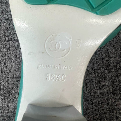 Chanel Green High Heel Sandals