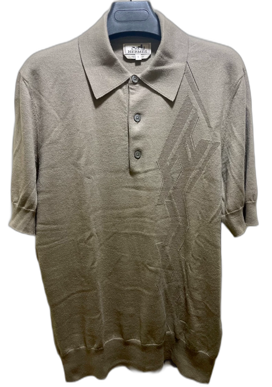 Hermes Cashmere Cotton Blend Knit Polo