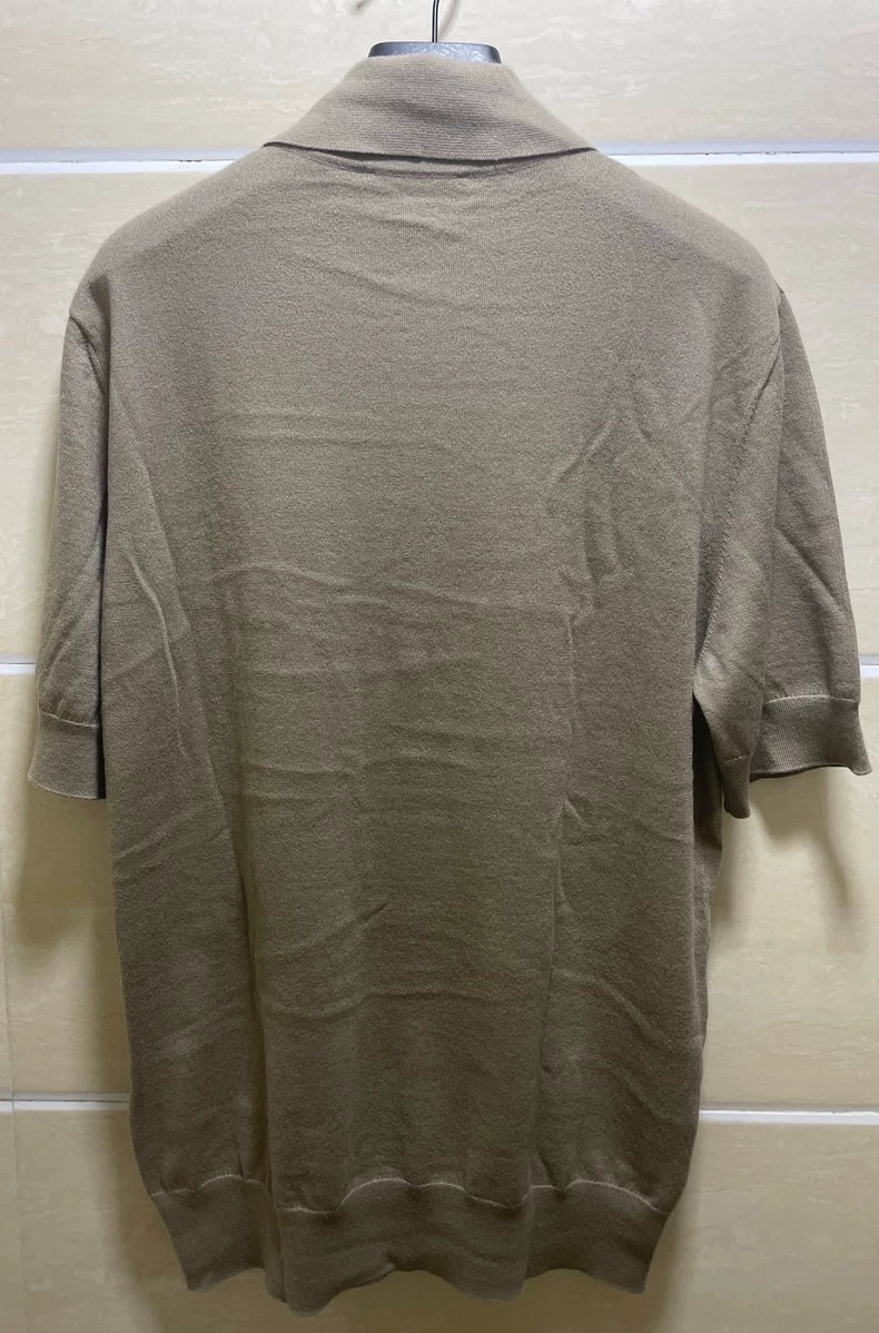 Hermes Cashmere Cotton Blend Knit Polo