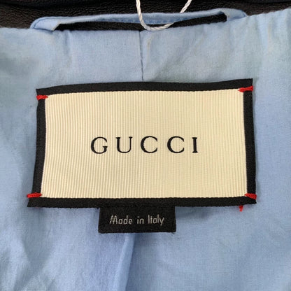 Gucci Black Leather Biker Jacket with Beads