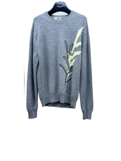 Hermes Gray Cashmere Knit Sweater