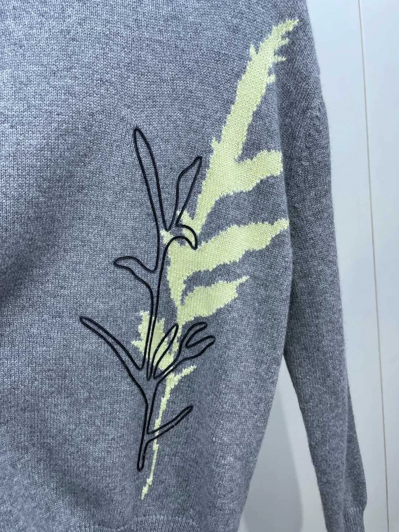 Hermes Gray Cashmere Knit Sweater