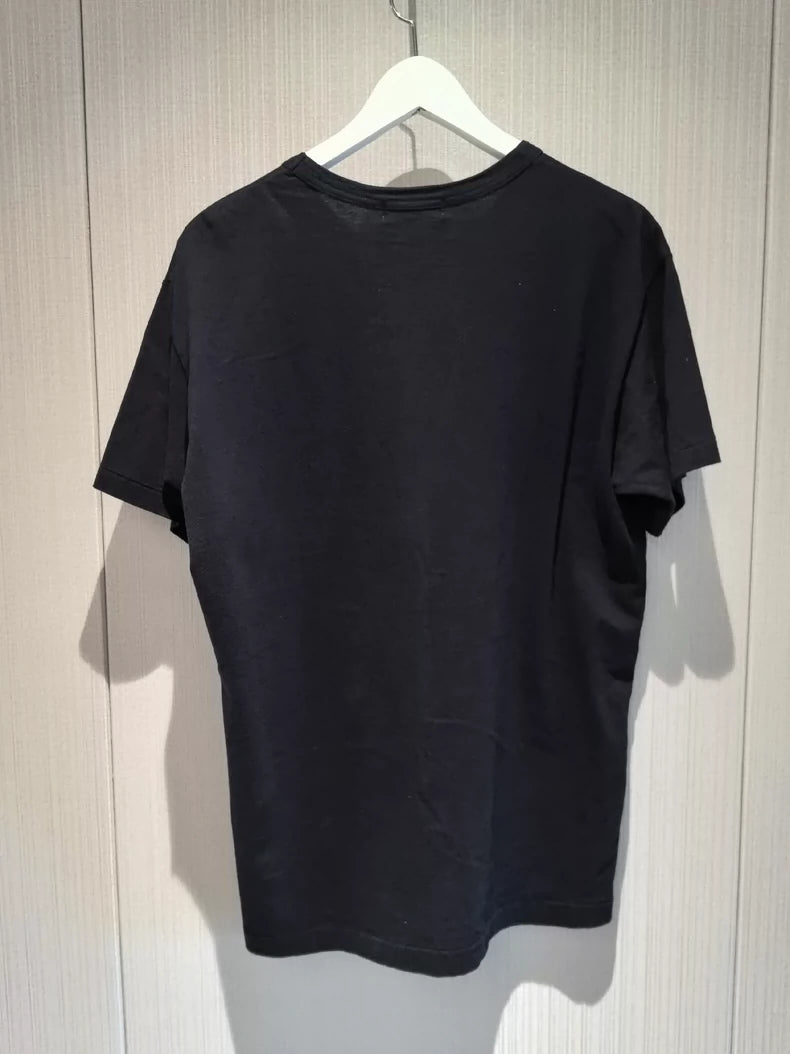 Yohji Yamamoto Black T-Shirt with Silver Print
