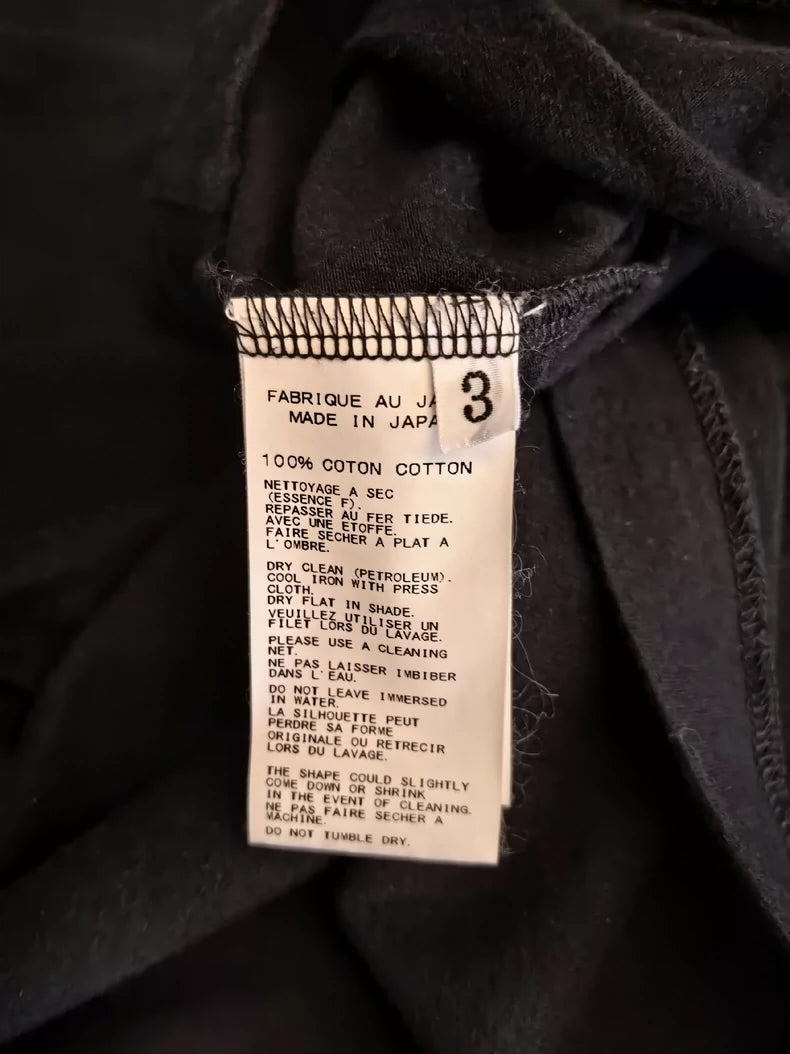 Yohji Yamamoto Black T-Shirt with Silver Print