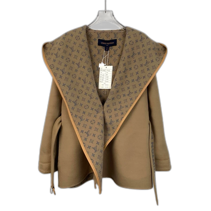 Louis Vuitton Brown Logo Wool Coat