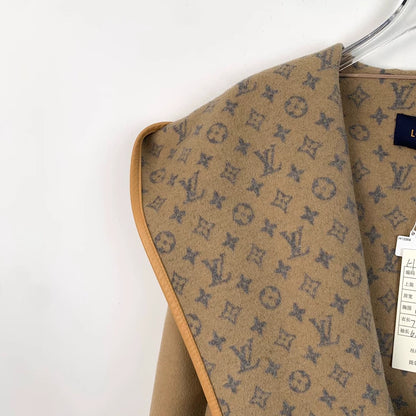 Louis Vuitton Brown Logo Wool Coat