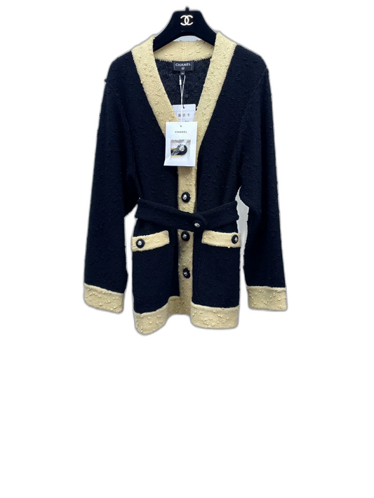 Color Blocked Cashmere Knit Cardigan