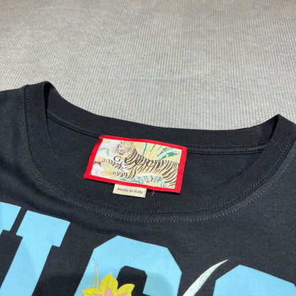 Gucci Black Floral Logo Short Sleeve T-Shirt