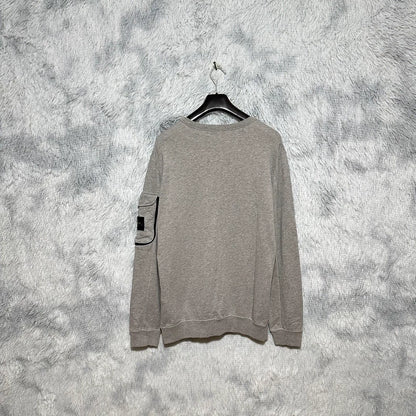 Stone Island Gray Crewneck Sweatshirt with Pocket