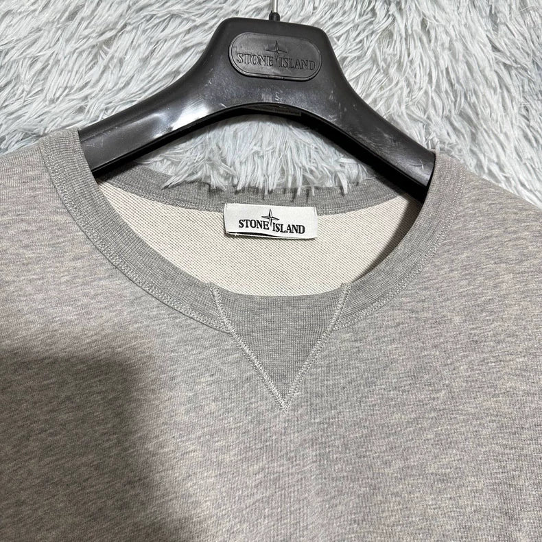 Stone Island Gray Crewneck Sweatshirt with Pocket