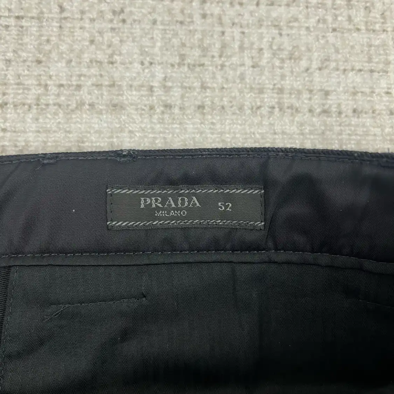 Prada Black Cotton Logo Casual Pants for Men