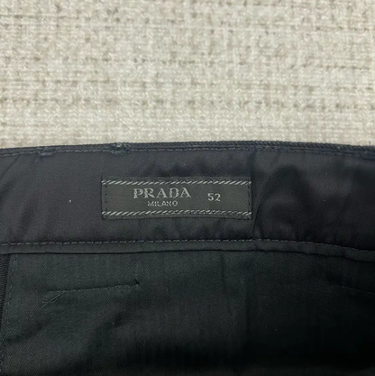 Prada Black Cotton Logo Casual Pants for Men