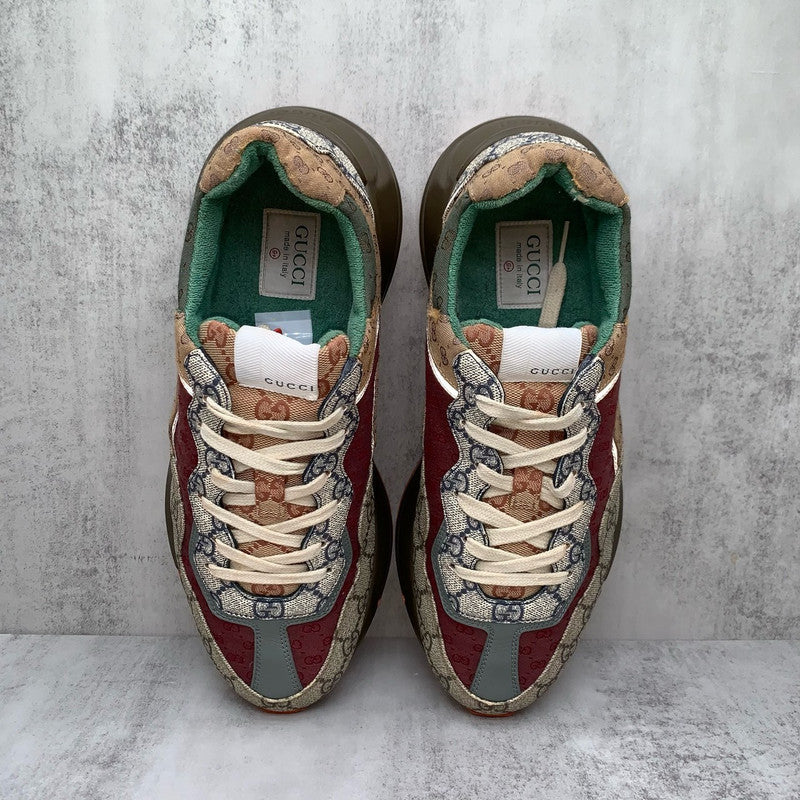 Gucci Rhyton Low Top Dad Sneakers in Red Brown 0079