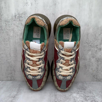 Gucci Rhyton Low Top Dad Sneakers in Red Brown 0079