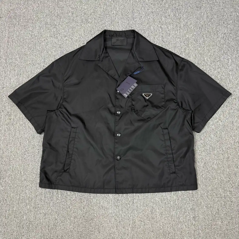 Prada Men's Black Nylon Short Sleeve Shirt