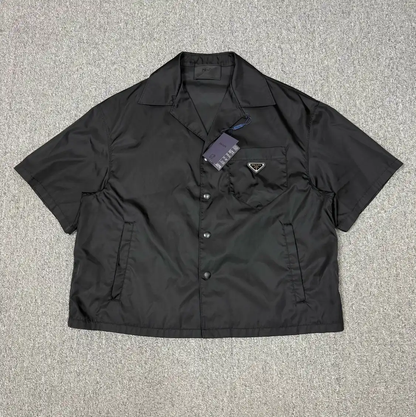Prada Men's Black Nylon Short Sleeve Shirt