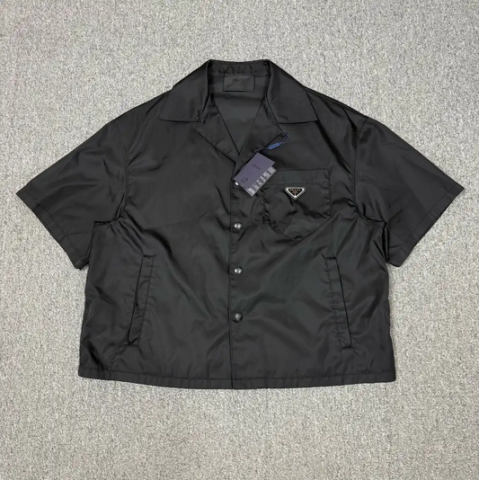 Prada Men's Black Nylon Short Sleeve Shirt