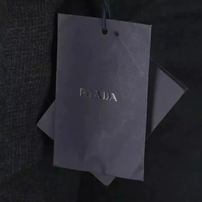 Prada Black Gray Wool Check Casual Pants