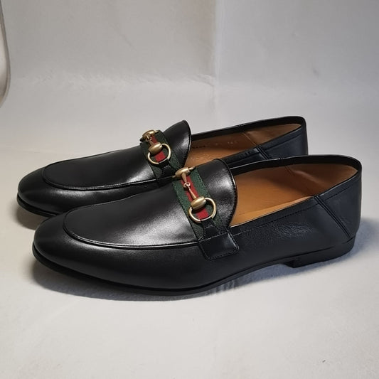 Gucci Black Leather Horsebit Loafers for Men 0079
