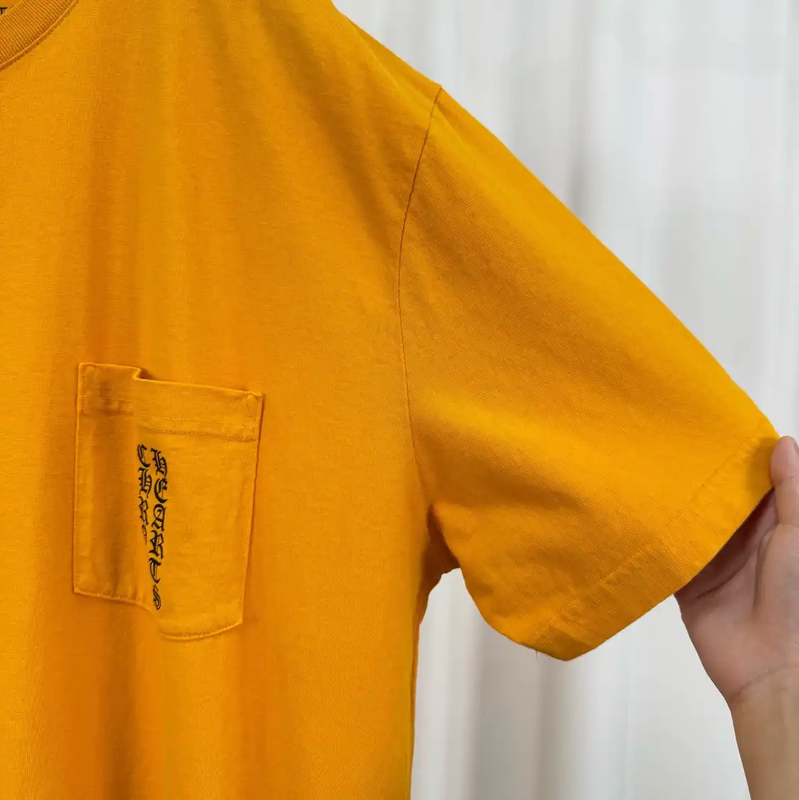 Chrome Hearts Yellow Logo Print Short Sleeve T-Shirt 0089