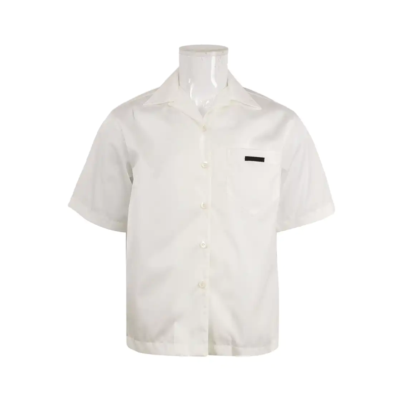 Prada Men's Short Sleeve Embroidered Logo Shirt