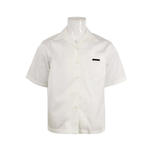 Prada Men's Short Sleeve Embroidered Logo Shirt