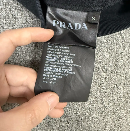 Prada Men's Black Cotton Hoodie