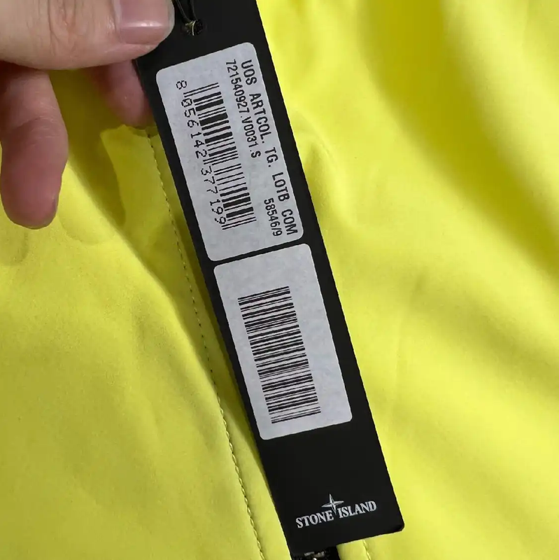 Stone Island Yellow Cotton Hooded Jacket 0089