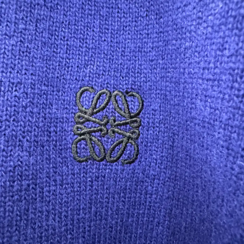 Loewe Blue Cotton Knitted Sweater for Men 0089