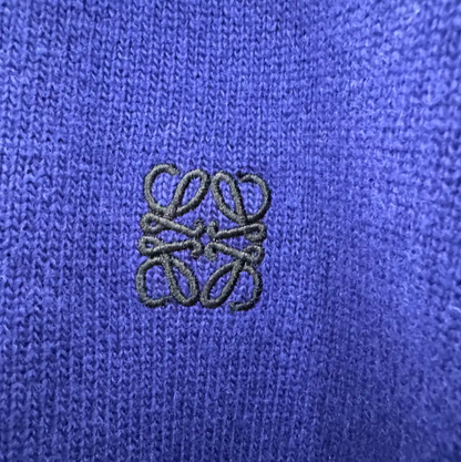 Loewe Blue Cotton Knitted Sweater for Men 0089