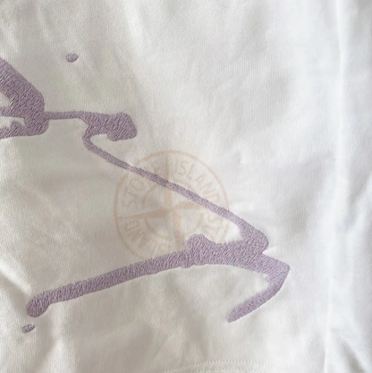 Stone Island Men's Summer White Printed Shorts 0089