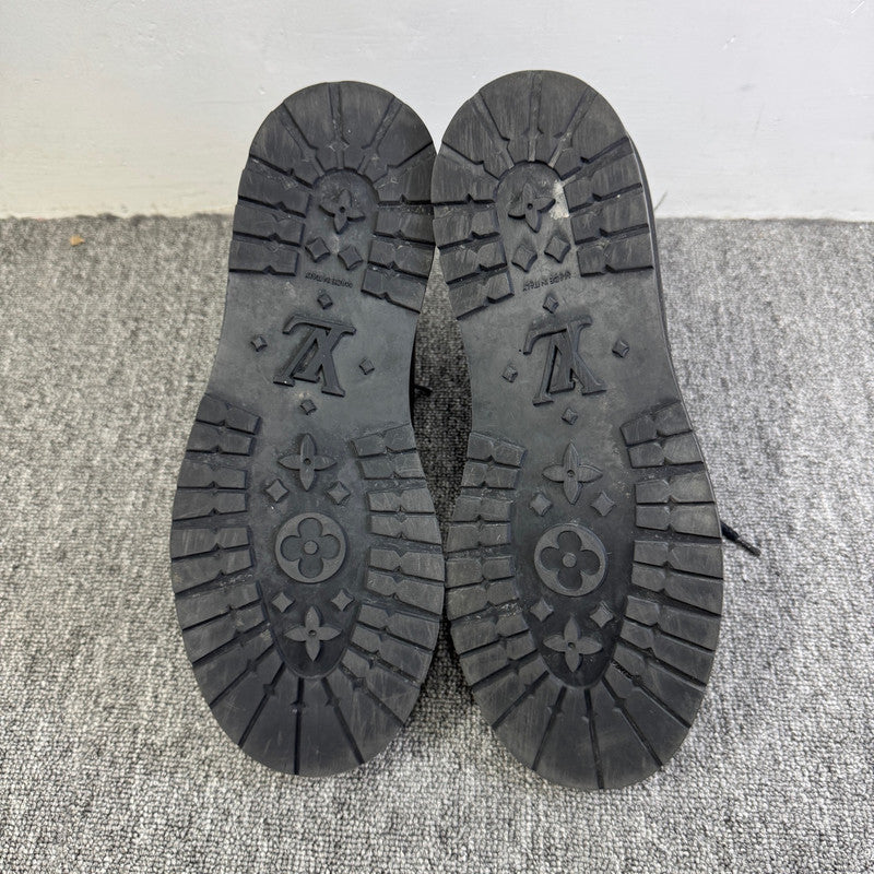 Louis Vuitton Black Leather Lace-Up Ankle Boots 0079