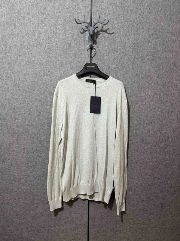 Prada Light Gray Knit Sweater for Men