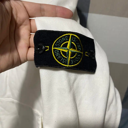 Stone Island Men's White Cotton Hoodie 0089