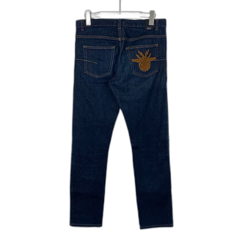 Dior Dark Blue Denim Trousers with Logo