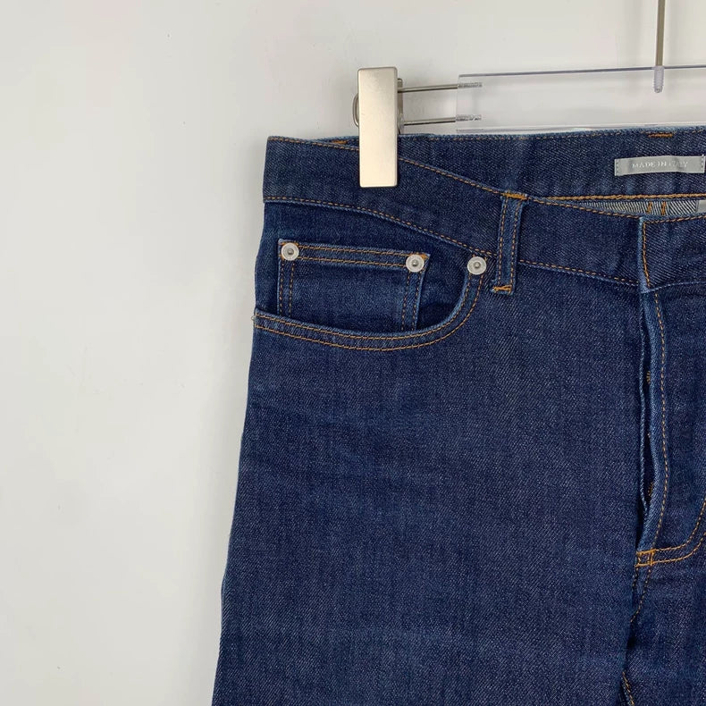 Dior Dark Blue Denim Trousers with Logo