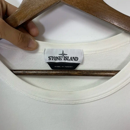 Stone Island White Cotton Sweatshirt for Men 0089
