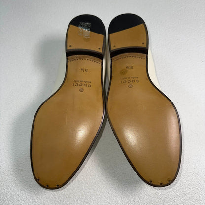 Gucci Stylish White Leather Loafers for Men 0079