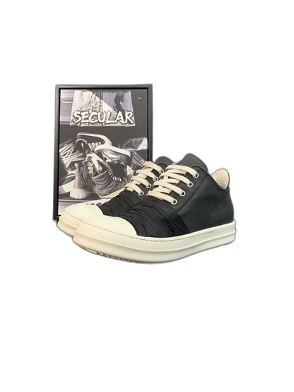 Rick Owens Black Silk Low-Top Sneakers-yf