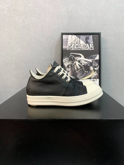 Rick Owens Black Silk Low-Top Sneakers-yf