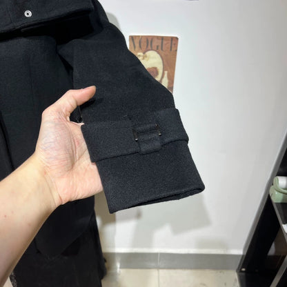 Vintage French Style Black Wool Coat
