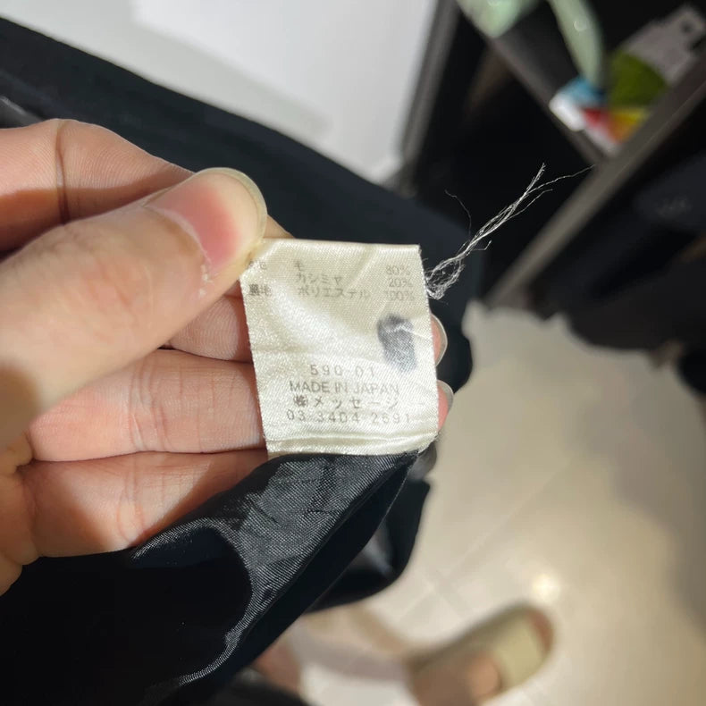 Vintage French Style Black Wool Coat