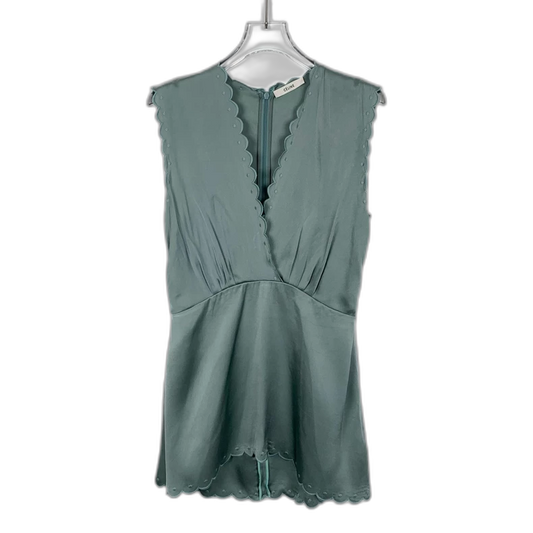 Celine Green V-Neck Sleeveless Dress