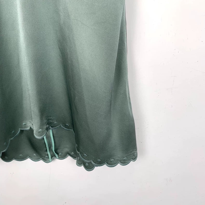 Celine Green V-Neck Sleeveless Dress