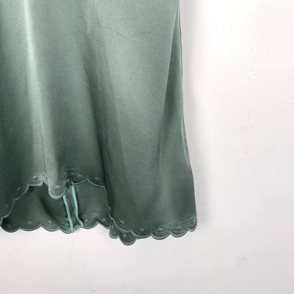 Celine Green V-Neck Sleeveless Dress