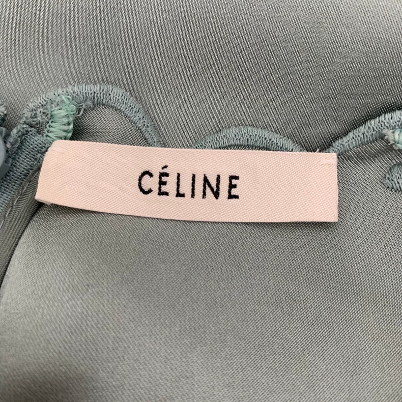 Celine Green V-Neck Sleeveless Dress